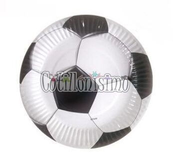 Plato Polipapel Pelota de Futbol x8 Unidades