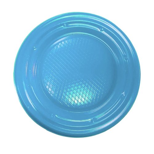 Plato Plástico Chico Descartable Color CELESTE X24 Unidades
