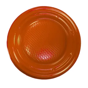 Plato Plástico Chico Descartable Color NARANJA X24 Unidades