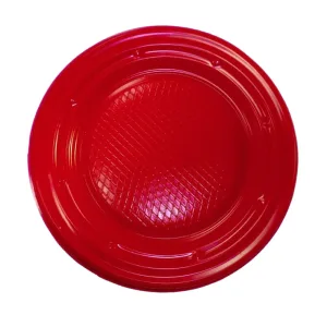 Plato Plástico Chico Descartable Color ROJO X24 Unidades