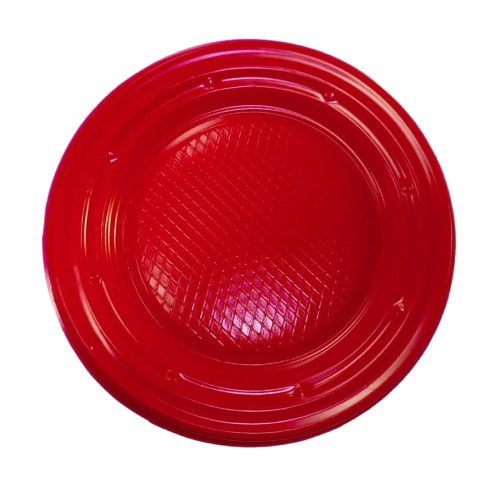 Plato Plástico Chico Descartable Color ROJO X24 Unidades