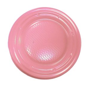Plato Plástico Chico Descartable Color ROSA X24 Unidades