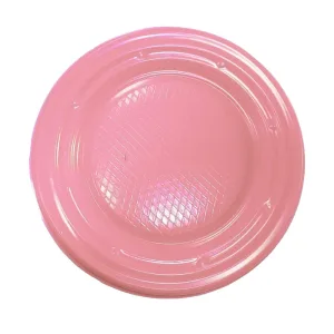 Plato Plástico Chico Descartable Color ROSA X24 Unidades