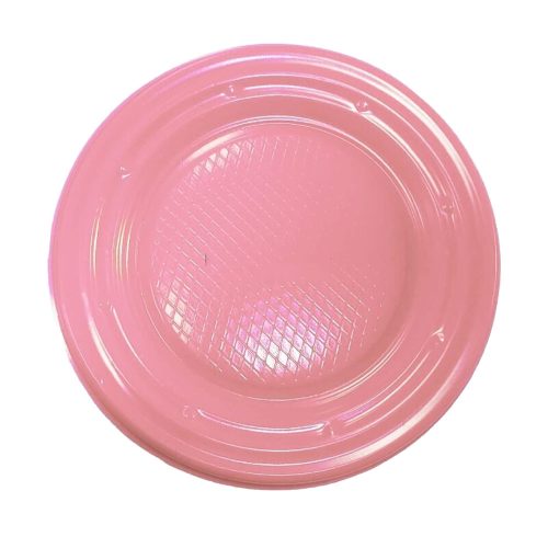 Plato Plástico Chico Descartable Color ROSA X24 Unidades