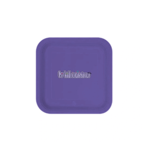 Plato Polipapel Cuadrado Chico Liso Violeta X8 Unidades