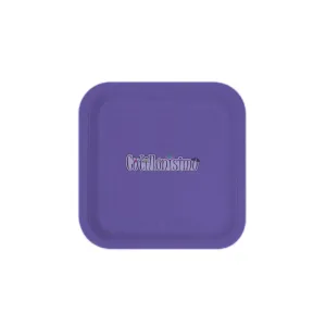 Plato Polipapel Cuadrado Chico Liso Violeta X8 Unidades