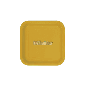 Plato Polipapel Cuadrado Chico Liso Ocre X8 Unidades