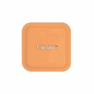 Plato Polipapel Cuadrado Chico Liso Salmon X8 Unidades