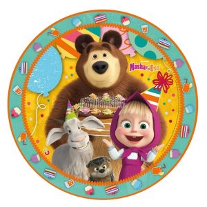 Plato Polipapel Masha y el Oso X8 Unidades - Oficial