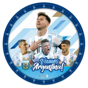 Plato Polipapel Seleccion Argentina X 8 Unidades - Oficial