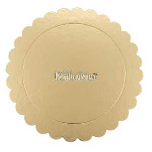 Bandeja Redonda Sol Carton Laminado Dorado 20 cm