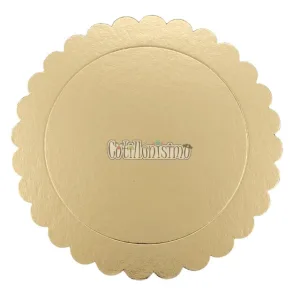 Bandeja Redonda Sol Carton Laminado Dorado 20 cm