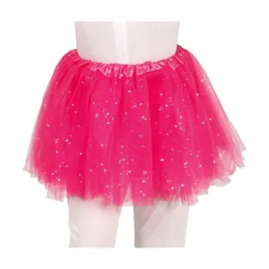 Pollera Tutú con Brillo Tul Color FUCSIA