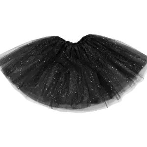 Pollera Tutú con Brillo Tul Color NEGRO