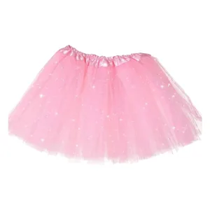 Pollera Tutú con Brillo Tul Color ROSA
