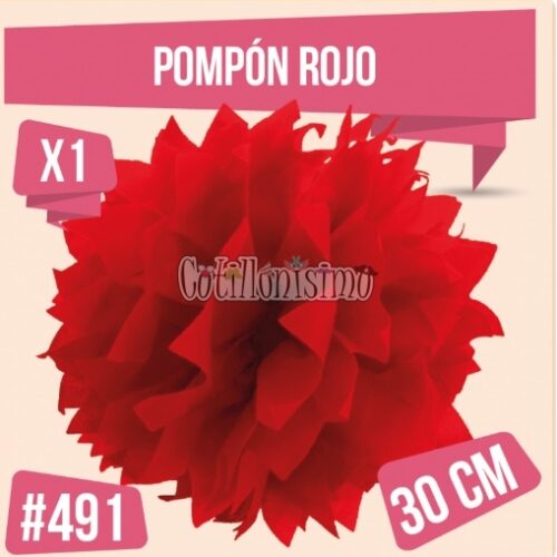 Pompon Color Rojo 30 Cm (FRISELINA)
