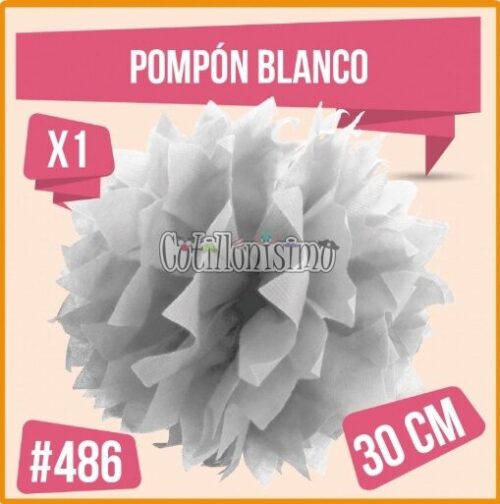 Pompon Color Blanco 30 Cm (FRISELINA)