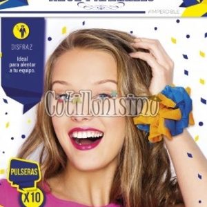 Pulsera Hawaiana AZUL y AMARILLO X10 (FRISELINA)