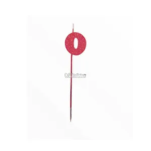 Vela Pinche Gibreada Nº0 Color Rojo