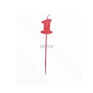 Vela Pinche Gibreada Nº1 Color Rojo