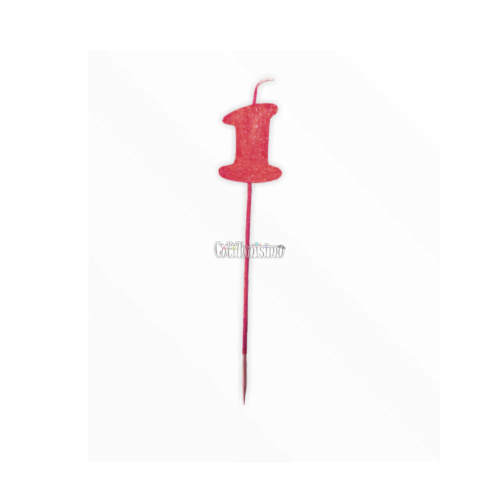 Vela Pinche Gibreada Nº1 Color Rojo