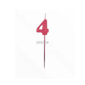 Vela Pinche Gibreada Nº4 Color Rojo