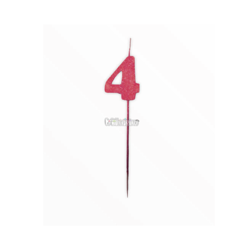 Vela Pinche Gibreada Nº4 Color Rojo