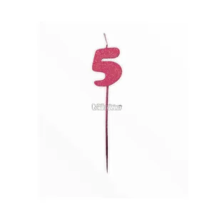 Vela Pinche Gibreada Nº5 Color Rojo