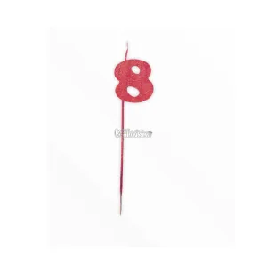 Vela Pinche Gibreada Nº8 Color Rojo
