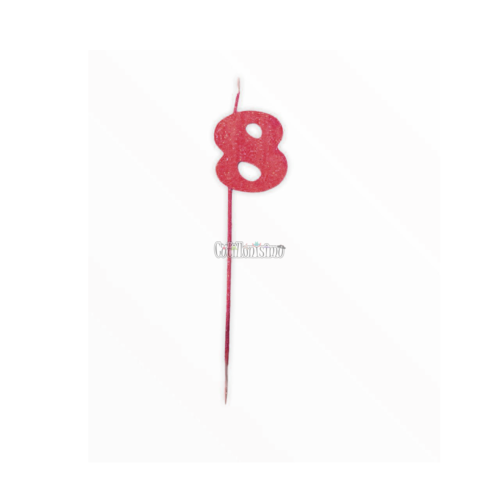 Vela Pinche Gibreada Nº8 Color Rojo