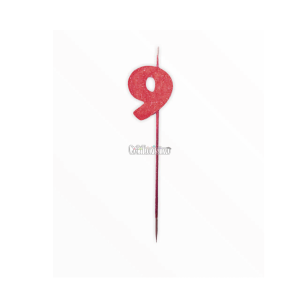 Vela Pinche Gibreada Nº9 Color Rojo