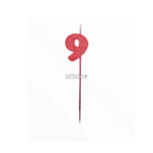 Vela Pinche Gibreada Nº9 Color Rojo
