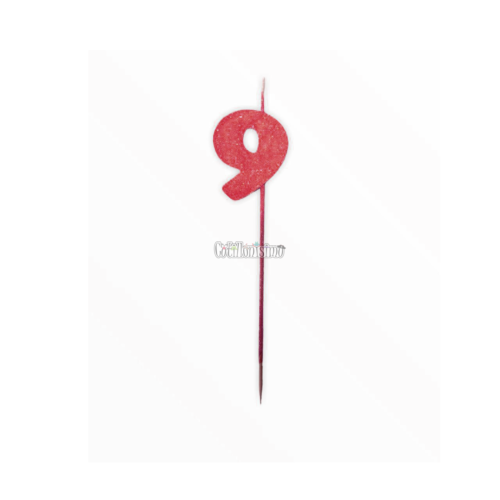 Vela Pinche Gibreada Nº9 Color Rojo