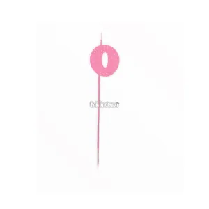 Vela Pinche Gibreada Nº0 Color Rosa