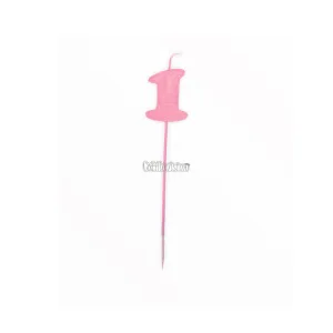 Vela Pinche Gibreada Nº1 Color Rosa