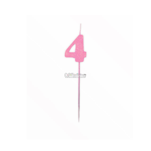 Vela Pinche Gibreada Nº4 Color Rosa