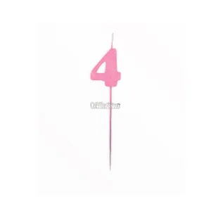 Vela Pinche Gibreada Nº4 Color Rosa