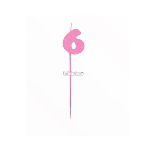 Vela Pinche Gibreada Nº6 Color Rosa