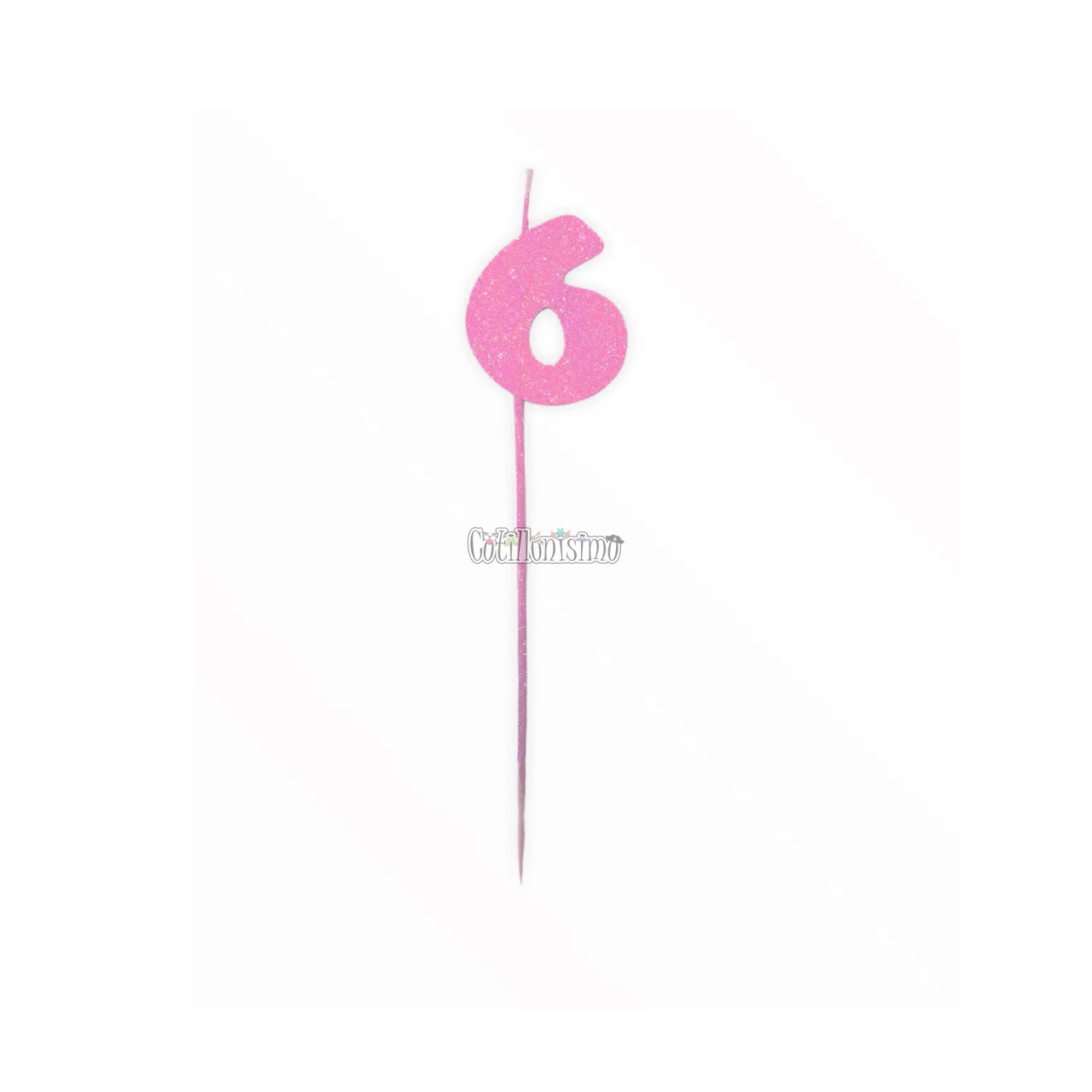 Vela Pinche Gibreada Nº6 Color Rosa