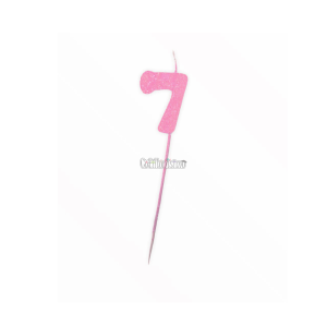 Vela Pinche Gibreada Nº7 Color Rosa