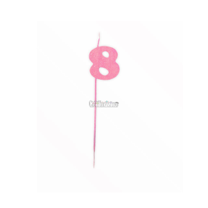 Vela Pinche Gibreada Nº8 Color Rosa
