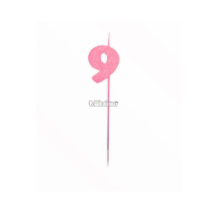 Vela Pinche Gibreada Nº9 Color Rosa