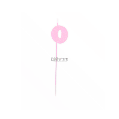 Vela Pinche Gibreada Nº0 Color Rosa Claro