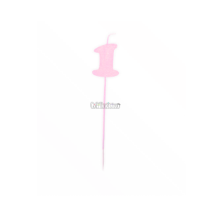 Vela Pinche Gibreada Nº1 Color Rosa Claro