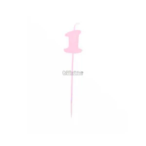 Vela Pinche Gibreada Nº1 Color Rosa Claro