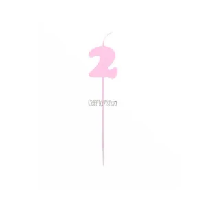 Vela Pinche Gibreada Nº2 Color Rosa Claro
