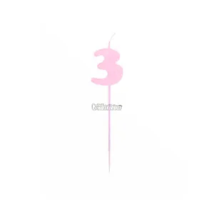 Vela Pinche Gibreada Nº3 Color Rosa Claro