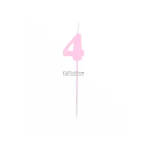 Vela Pinche Gibreada Nº4 Color Rosa Claro