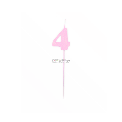 Vela Pinche Gibreada Nº4 Color Rosa Claro