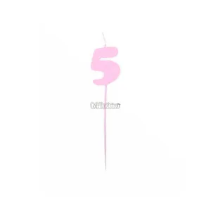 Vela Pinche Gibreada Nº5 Color Rosa Claro
